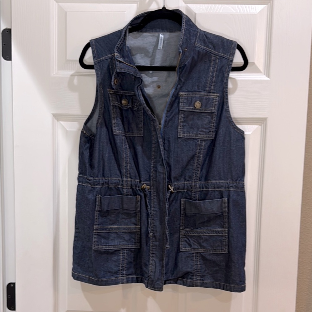 Denim cargo Vest